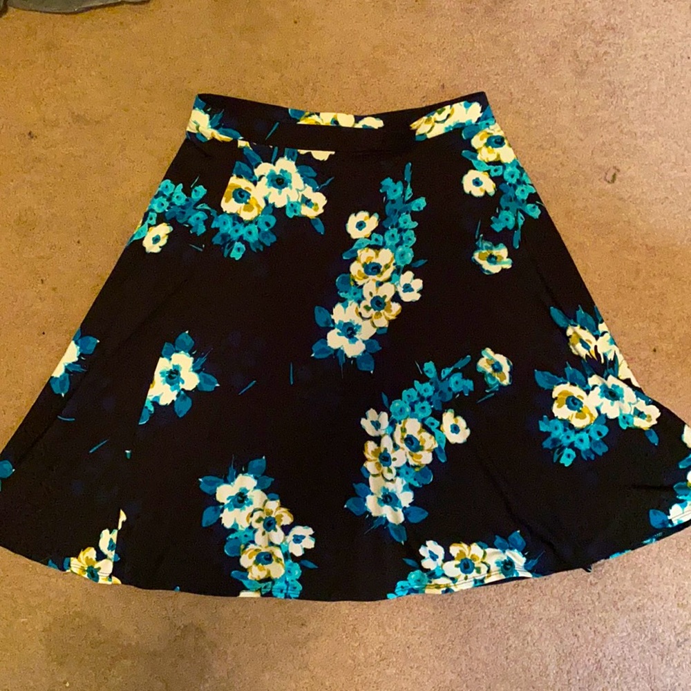 Blue floral skirt